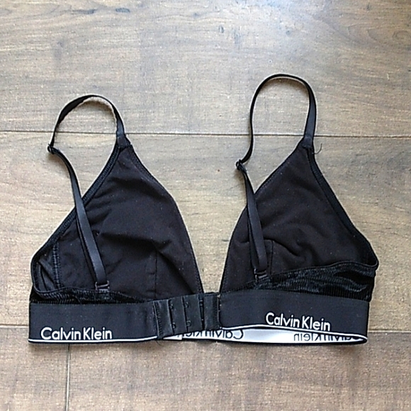 CALVIN KLEIN VELVET BLACK BRALETTE WOMANS M - Picture 2 of 3